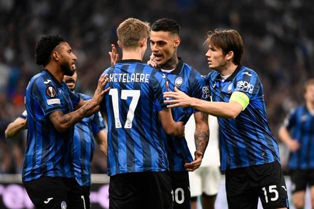 Sport Bilder des Tages Celebration but Gianluca SCAMACCA (ABC) lors de la demi-finale aller le Ligue Europa opposant l™Olympique de Marseille Ã Atalanta Bergame Calcio au Stade VÃ lodrome le 2 mai 2024 Ã Marseille, Espagne FOOTBALL : Olympique de Marseille vs. Atalanta Bergame Calcio - UEFA Europa League - 02 05 2024 ValentinaClaret Panoramic 