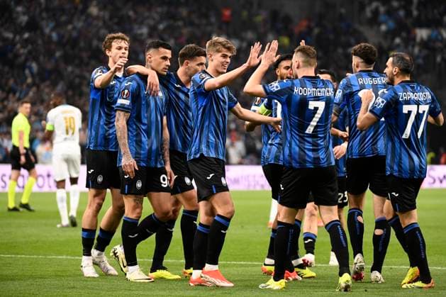 Celebration but Gianluca SCAMACCA (ABC) lors de la demi-finale aller le Ligue Europa opposant l™Olympique de Marseille Ã Atalanta Bergame Calcio au Stade VÃ lodrome le 2 mai 2024 Ã Marseille, Espagne FOOTBALL : Olympique de Marseille vs. Atalanta Bergame Calcio - UEFA Europa League - 02 05 2024 ValentinaClaret Panoramic 