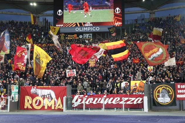Europa League 2023 24 tra Roma vs Bayer Leverkusen 02 05 2024 Rome, Olympic Stadium, football match valid for the semi-final of the Europa League 2023 24 between AS Roma vs Bayer Leverkusen In the picture: supporters Roma ROMA Stadio Olimpico Lazio ITALIA Copyright: xFABIOxSASSOxFabioxSassox IMG_0618