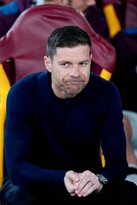 AS Roma v Bayer 04 Leverkusen - Semi-Final First Leg - UEFA Europa League 2023 24 Xabi Alonso head coach of Bayer 04 Leverkusen looks on during the UEFA Europa League 2023 24 Semi-Final first leg match between AS Roma and Bayer 04 Leverkusen at Stadio Olimpico on May 2, 2024 in Rome, Italy. Rome Stadio Olimpico Rome Italy Copyright: xGiuseppexMaffiax UEL_Roma-BayerLeverkusen_020524_DSC9049