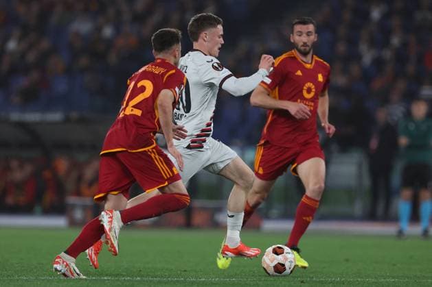 Football Europa League match - AS Roma vs Bayer 04 Leverkusen Rome, Italy 2.05.2024: Florian Wirtz of Leverkusen during the UEFA Europa League 2023-2024, semi-finals leg 1, football match between AS Roma vs Bayer 04 Leverkusen FuSsball at Olympic Stadium in Rome. Rome Italy  Copyright: xIPAxSport ABACAx