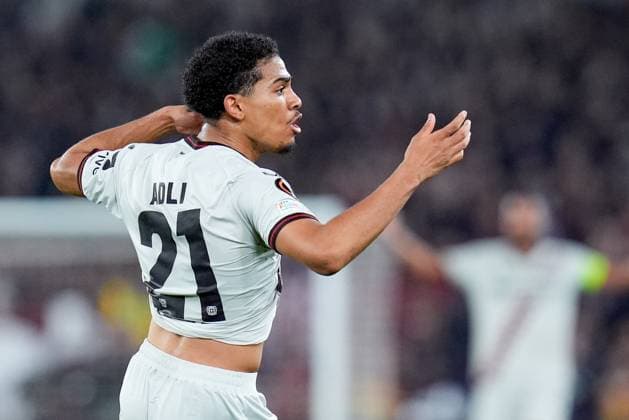 AS Roma v Bayer 04 Leverkusen - Semi-Final First Leg - UEFA Europa League 2023 24 Amine Adli of Bayer 04 Leverkusen reacts during the UEFA Europa League 2023 24 Semi-Final first leg match between AS Roma and Bayer 04 Leverkusen at Stadio Olimpico on May 2, 2024 in Rome, Italy. Rome Stadio Olimpico Rome Italy Copyright: xGiuseppexMaffiax UEL_Roma-BayerLeverkusen_020524_DSC0628
