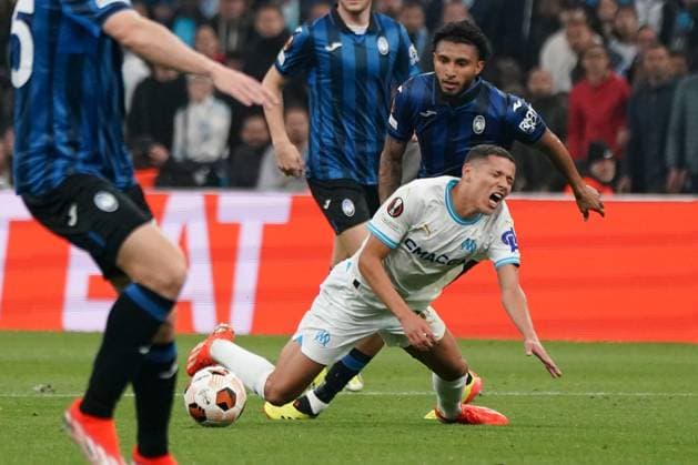 Amine Harit (Olympique de Marseille) during the UEFA Europa League semifinal first leg match between Atalanta Bergame and Olympique de Marseille at Orange VÃ lodrome in Marseille. FOOTBALL : Olympique de Marseille vs Atalanta Bergame - Demi finale Europa League - Marseille - 02 05 2024 NorbertScanella Panoramic 