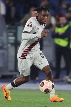 Rome, Italy 2.05.2024: Jeremie Frimpong of Leverkusen during the UEFA Europa League 2023-2024, semi-finals leg 1, football match between AS Roma vs Bayer 04 Leverkusen FuSsball at Olympic Stadium in Rome.  Copyright: xMarcoxIacobucci IPAxSportx xipa-x xx IPA_45676450 IPA_Agency_IPA45676450