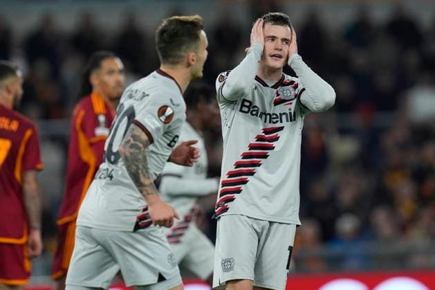 Florian Wirtz of Bayer Leverkusen looks dejected during the UEFA Europa League match between AS Roma and Bayer Leverkusen at Stadio Olimpico Rome Italy on 02 May 2024. Rome Stadio Olimpico Rome Italy Copyright: xPhotoxSportxPicsx SP24-929-026