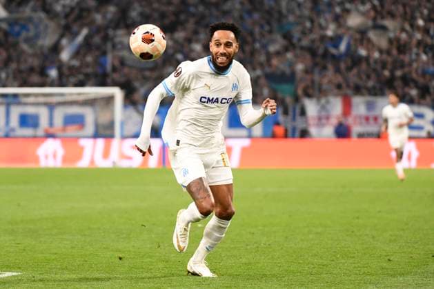 Pierre-Emerick AUBAMEYANG (OM) lors de la demi-finale aller le Ligue Europa opposant l™Olympique de Marseille Ã Atalanta Bergame Calcio au Stade VÃ lodrome le 2 mai 2024 Ã Marseille, Espagne FOOTBALL : Olympique de Marseille vs. Atalanta Bergame Calcio - UEFA Europa League - 02 05 2024 ValentinaClaret Panoramic 