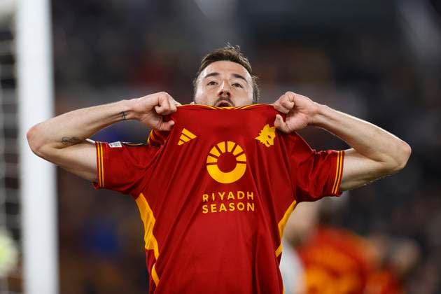 Bryan Cristante (AS Roma) looks dejected, UEFA Europa League 2023 2024 - Semifinals first leg, AS Roma vs Bayer 04 Leverkusen, Olimpico Stadium, May 2, 2024, Rome, Italy.