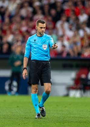 30 04 2024, Football UEFA Champions League 2023 2024 semi-final, FC Bayern Munich Real Madrid, at Allianz Arena Munich Referee Clement Turpin France ,