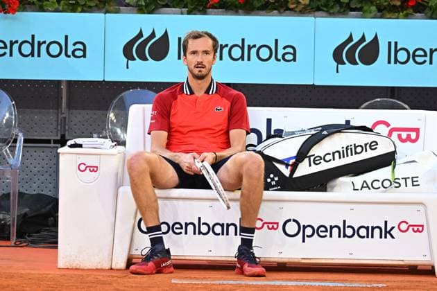 Mutua Madrid Open Daniil Medvedev (RUS) during his quarter final round match at the Mutua Madrid Open in Madrid , Spain, on May, 2, 2024. Photo by Corinne Dubreuil ABACAPRESS.COM Madrid Spain  Copyright: xDubreuilxCorinne ABACAx