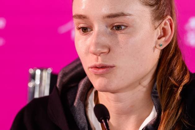 May 3, 2024, Madrid, Madrid, SPAIN: Elena Rybakina of Kazakhstan attends the media during her press conference, PK, Pressekonferenz during the Masters 1000 and WTA, Tennis Damen 1000, tournament celebrated at Caja Magica on May 02, 2024 in Madrid, Spain. Madrid SPAIN - ZUMAa181 20240503_zaa_a181_031 Copyright: xIrinaxR.xHipolitox