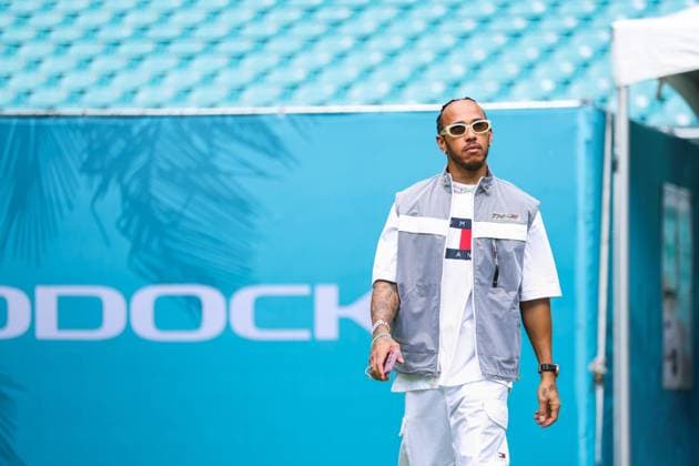 HAMILTON Lewis (gbr), Mercedes AMG F1 Team W15, portrait during the Formula 1 Crypto.com Miami Grand Prix 2024, 6th round of the 2024 Formula One World Championship, WM, Weltmeisterschaft from May 3 to 5, 2024 on the Miami International Autodrome, in Miami, United States of America - F1 - MIAMI GRAND PRIX 2024 DPPI Panoramic  240503_R06_MIAMI_DP_AV3_2879