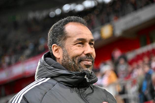 Daniel Thioune Fortuna Duesseldorf laughing smiling good-humored grinning grinning 03 05 2024 Soccer Fortuna Duesseldorf vs 1 FC Nuernberg , Merkur Spiel Arena, Duesseldorf, DFB DFL REGULATIONS PROHIBIT ANY USE OF PHOTOGRAPHS AS IMAGE SEQUENCES AND OR QUASI VIDEO NRW Germany Copyright: xpepphotox xHorstxMauelshagenx pep00321, pep_20240503_hm