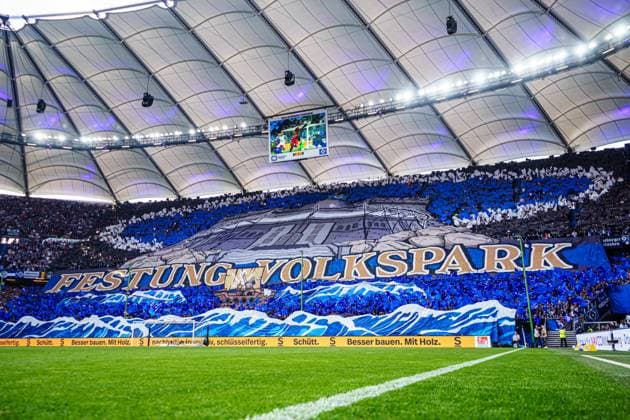 Choreography Fans Ultras Hamburger SV GER, Hamburger SV vs FC St Pauli, Football, 2 Bundesliga, Matchday 32, Season 2023 2024, 03 05 2024 DFL REGULATIONS PROHIBIT ANY USE OF PHOTOGRAPHS AS IMAGE SEQUENCES AND OR QUASI VIDEO GER, Hamburger SV vs FC St Pauli, Football, 2 Bundesliga, Matchday 32, Season 2023 2024, 03 05 2024 Hamburg Copyright: xEibner-Pressefoto MarcelxvonxFehrnx EP_MFN
