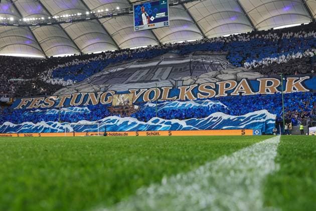 2 Bundesliga Hamburger SV FC St Pauli on 03 05 2024 at Volksparkstadion in Hamburg The fans of Hamburger SV with a choreography MH