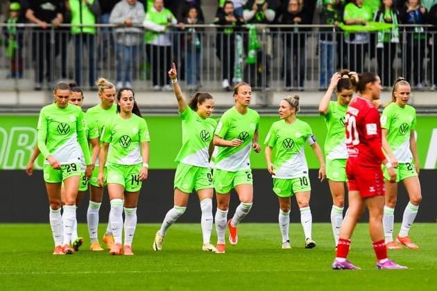 Soccer I Women I Season 2023 2024 I Bundesliga I 20 Matchday I VfL Wolfsburg 1 FC Köln I 03 05 2024 Goal celebration Ewa Pajor 9, VfL Wolfsburg Wolfsburg AOK Stadion Niedersachsen Germany Copyright: xLobeca InesxHähnelx