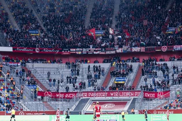 2 Soccer Bundesliga Fortuna Düsseldorf 1895 1 FC Nuremberg 03 05 2024 The guest curve with accompanying fans of 1 FC Nuremberg Banner Whatever happens we love you anyway 2 Soccer Bundesliga Fortuna Düsseldorf 1895 1 FC Nuremberg, Düsseldorf, Merkur Spiel Arena DFL REGULATIONS PROHIBIT ANY USE OF PHOTOGRAPHS AS IMAGE SEQUENCES AND OR QUASI VIDEO Copyright: xBEAUTIFULxSPORTS Wunderlx