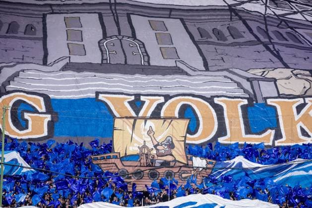 Hamburg, 3 May 2024 Football, 2 Bundesliga 2023 24, Hamburger SV FC St Pauli Choreography by HSV fans DFL REGULATIONS PROHIBIT ANY USE OF PHOTOGRAPHS AS IMAGE SEQUENCES AND OR QUASI VIDEO