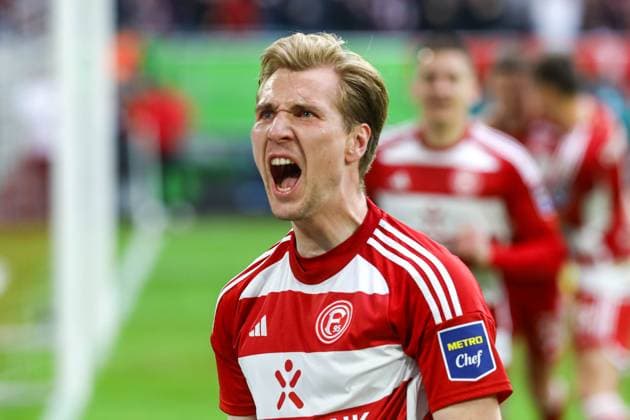 2 Soccer Bundesliga Fortuna Düsseldorf 1895 1 FC Nuremberg 03 05 2024 Vincent Vermeij 9 Fortuna Duesseldorf 2 Soccer Bundesliga Fortuna Düsseldorf 1895 1 FC Nuremberg on 03 05 2024, Düsseldorf Copyright: xBEAUTIFULxSPORTS KennyxBeelex