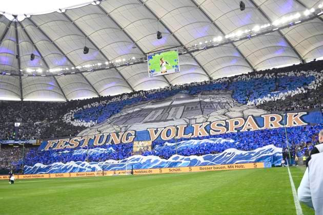 GER 2 FBL,, Hamburger SV vs FC St Pauli 03 05 2024, Volksparkstadion, Hamburg, GER 2 FBL, Hamburger SV vs FC St Pauli in the picture feature the choreography of the HSV fans at the start of the match nordphotoxGmbH xWitke nph00002