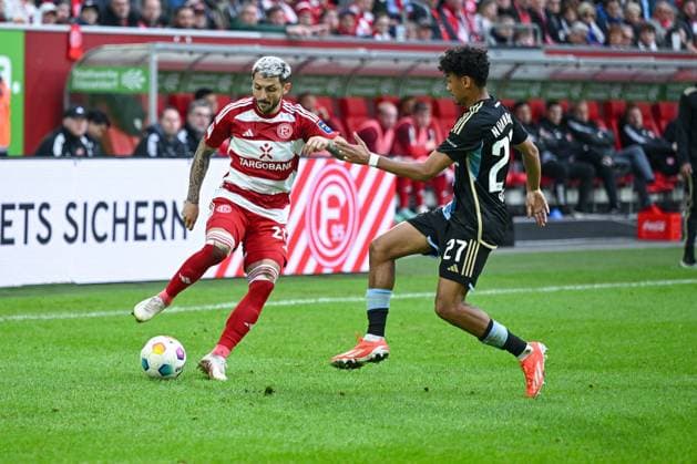 03 05 2024, Soccer, 2 Bundesliga, 32 Matchday Season 2023 2024, Fortuna Düsseldorf 1 FC Nuernberg, Matthias Zimmermann Fortuna Düsseldorf , Nathaniel Brown 1 FC Nürnberg xRHR PHOTO TKx Copyright: RHR-FOTOx RHR-FOTO TK