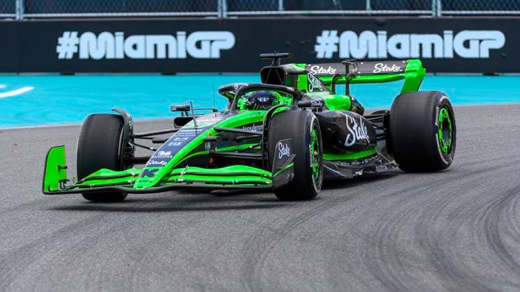 3rd May 2024; Miami International Autodrome, Miami, Florida, USA; Formula 1 Crypto.com Miami Grand Prix 2024; Free Practice Day; Valtteri Bottas of Finland driving the number 77 Stake F1 Team Kick Sauber car on the track during first practice session.  ActionPlus12637470 DouglasxMurray