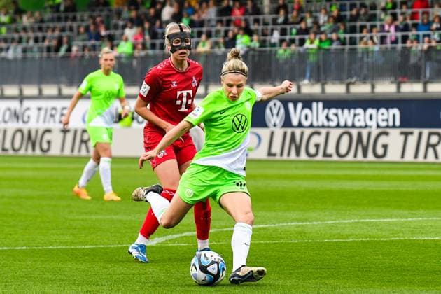 Soccer I Women I Season 2023 2024 I Bundesliga I 20 Matchday I VfL Wolfsburg 1 FC Köln I 03 05 2024 Goal shot Svenja Huth 10, VfL Wolfsburg, Captain Crop, close-up, portrait, portrait, single photo, single image, body Wolfsburg AOK Stadium Lower Saxony Germany Copyright: xLobeca InesxHähnelx
