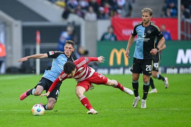 03 05 2024, Soccer, 2 Bundesliga, 32 Matchday Season 2023 2024, Fortuna Düsseldorf 1 FC Nuernberg, Benjamin Goller 1 FC Nürnberg , Ao Tanaka Fortuna Düsseldorf xRHR FOTO TKx Copyright: RHR-FOTOx RHR-FOTO TK