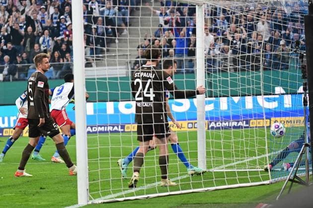 Soccer I Men I 2023 2024 I 2 Bundesliga I 32 Matchday I Hamburger SV FC St Pauli I 3 5 2024 The ball is in Hamburg Volksparkstadion Hamburg Germany Copyright: xLobeca AndreasxHannigx