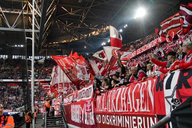 Final Cheer Final Cheer Emotion Joy Fan Curve Fans Fanblock of Duesseldorf 03 05 2024 Soccer Fortuna Duesseldorf vs 1 FC Nuernberg , Merkur Spiel Arena, Duesseldorf, DFB DFL REGULATIONS PROHIBIT ANY USE OF PHOTOGRAPHS AS IMAGE SEQUENCES AND OR QUASI VIDEO NRW Germany Copyright: xpepphotox xHorstxMauelshagenx pep00321, pep_20240503_hm