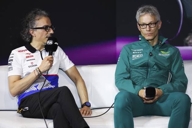 MEKIES Laurent (fra), Team Principal of Visa Cash App RB F1 Team, portrait and KRACK Mike (ger), Team Principal and CEO of Aston Martin F1 Team, portrait during the Formula 1 Crypto.com Miami Grand Prix 2024, 6th round of the 2024 Formula One World Championship, WM, Weltmeisterschaft from May 3 to 5, 2024 on the Miami International Autodrome, in Miami, United States of America - F1 - MIAMI GRAND PRIX 2024 DPPI Panoramic 240503_R06_MIAMI_DP_EA011806