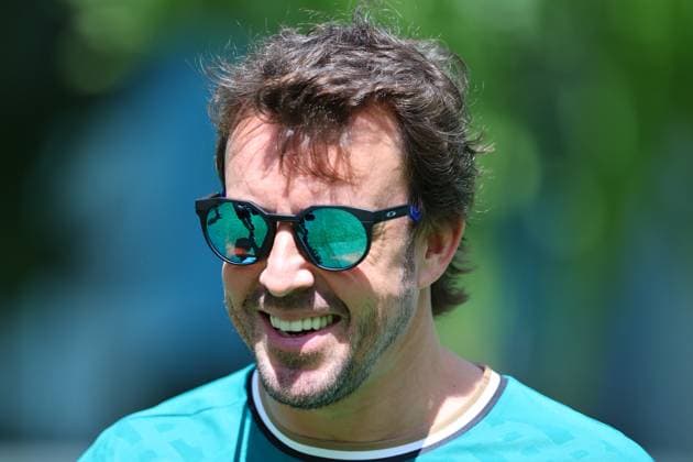 MIAMI GARDENS, FL - MAY 03: Fernando Alonso 14 of Spain and team Aston Martin Aramco prior to F1 practice on May 3. 2024 at the Miami International Autodrome in Miami Gardens, Florida. (Photo by Rich Graessle Icon Sportswire) AUTO: MAY 03 F1 Crypto.com Miami Grand Prix EDITORIAL USE ONLY Icon24050334551