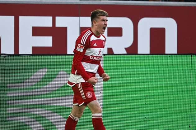 Jubel 3 1 Isak Bergmann Johannesson Fortuna Duesseldorf 03 05 2024, Soccer 2 Bundesliga, 32 Matchday, Season 2023 2024 Fortuna Düsseldorf 1 FC Nürnberg 3 1 Düsseldorf Nordrhein Westfalen Germany Team2