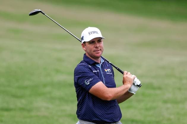 MCKINNEY, TX - MAY 04: Luke List (USA) rests his fairway wood on his shoulder as he watches his shot sail towards the ninth green during the third round of the PGA, Golf Herren CJ CUP Byron Nelson on May 4, 2024, at TPC Craig Ranch in McKinney, TX. (Photo by David Buono Icon Sportswire) GOLF: MAY 04 PGA CJ CUP Byron Nelson EDITORIAL USE ONLY Icon240504039