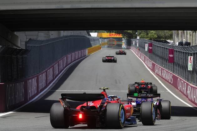 Formula 1 Crypto com Miami Grand Prix 04 05 2024, Miami International Autodrome, Miami, Formula 1 Crypto com Miami Grand Prix,pictured Carlos Sainz Jr ESP , Scuderia Ferrari HP, Daniel Ricciardo AUS , Visa Cash App RB Formula One Team, Sergio Perez MEX , Oracle Red Bull Racing nordphotoxGmbHx xBratic nph00250