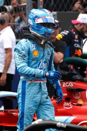 MIAMI GARDENS, FL - MAY 04: Scuderia Ferrari driver Charles Leclerc 16 of Monaco climbs from his race car after the running of the F1 Sprint Race on May 4, 2024 at the Miami International Autodrome in Miami Gardens, FL. (Photo by Jeff Robinson Icon Sportswire) AUTO: MAY 04 F1 Crypto.com Miami Grand Prix EDITORIAL USE ONLY Icon24050419511