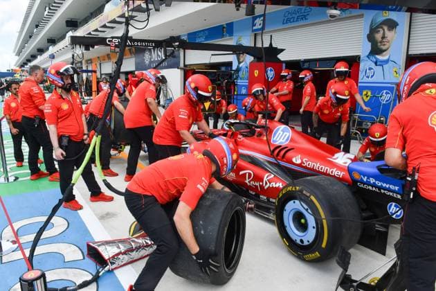 Formula 1 GP Miami USA 04 05 2024 Pitstop Charles Leclerc 16, Scuderia Ferrari Formula 1 GP Miami USA 04 05 2024 Copyright: xBEAUTIFULxSPORTS Erlhofx