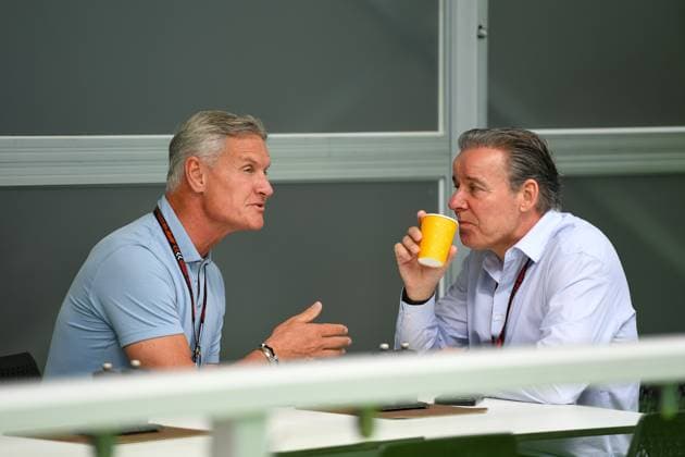 Formula 1 GP Miami USA 04 05 2024 David Coulthard in conversation with Raymond Vermeulen Formula 1 GP Miami USA 04 05 2024 Copyright: xBEAUTIFULxSPORTS Erlhofx