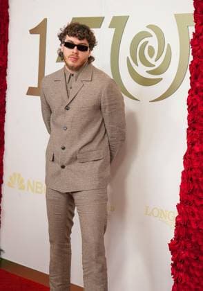 LOUISVILLE, KY - MAY 04: Musician Jack Harlow walks the red carpet before the 150th running of the Kentucky Derby on May 4, 2024, at Churchill Downs in Louisville, Ky. (Photo by Jeff Moreland Icon Sportswire) HORSE RACING: MAY 04 Kentucky Derby EDITORIAL USE ONLY Icon168240504025