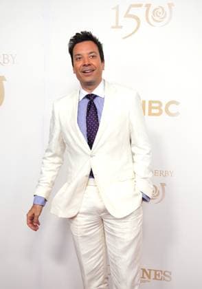 LOUISVILLE, KY - MAY 04: Jimmy Fallon walks the red carpet before the 150th running of the Kentucky Derby on May 4, 2024, at Churchill Downs in Louisville, Ky. (Photo by Jeff Moreland Icon Sportswire) HORSE RACING: MAY 04 Kentucky Derby EDITORIAL USE ONLY Icon168240504037