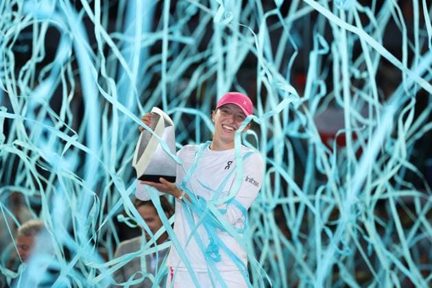 Iga Swiatek (Pol) defeated Aryna Sabalenka (Blr) TENNIS : Mutua Madrid Open 2024 - 04 05 2024 AntoineCouvercelle Panoramic 