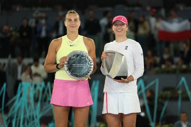 Iga Swiatek (Pol) defeated Aryna Sabalenka (Blr) TENNIS : Mutua Madrid Open 2024 - 04 05 2024 AntoineCouvercelle Panoramic 