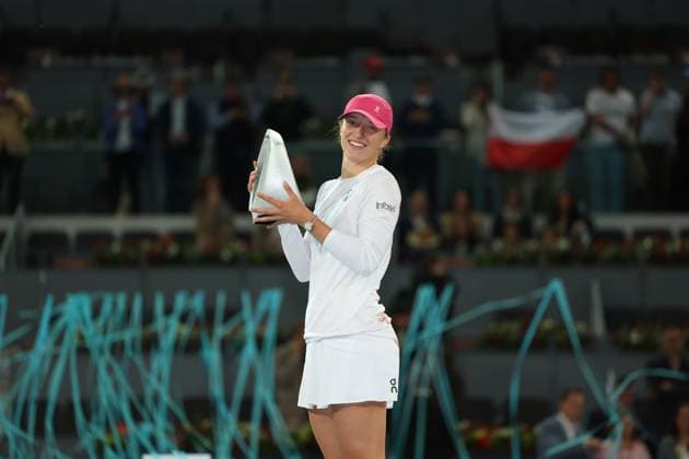 Iga Swiatek (Pol) defeated Aryna Sabalenka (Blr) TENNIS : Mutua Madrid Open 2024 - 04 05 2024 AntoineCouvercelle Panoramic 