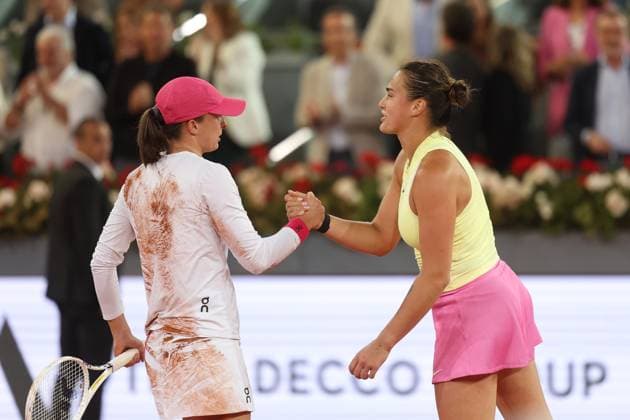 Iga Swiatek (Pol) defeated Aryna Sabalenka (Blr) TENNIS : Mutua Madrid Open 2024 - 04 05 2024 AntoineCouvercelle Panoramic 
