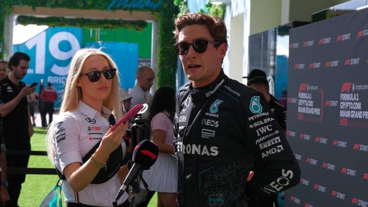 May 4, 2024, Miami, Fl, USA: MAY 02, 2024: George Russell 63 during the Formula 1 Crypto.com Miami Grand Prix race week in Miami, FL. Jason Pohuski BMR Miami USA - ZUMAb241 20240504_zsa_b241_131 Copyright: xJasonxPohuskix xBmrx
