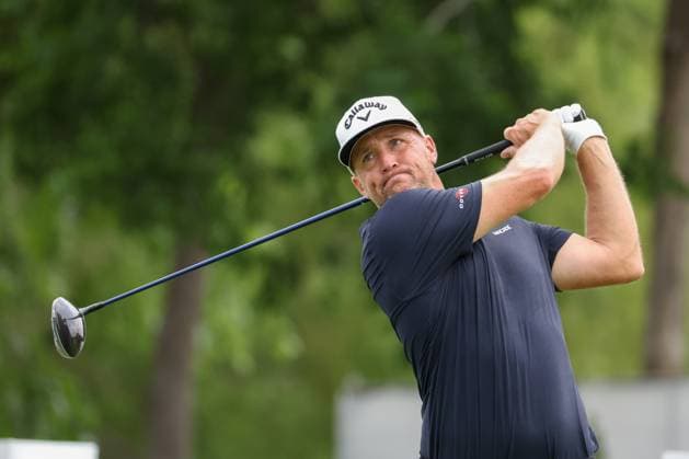 MCKINNEY, TX - MAY 04: Alex Noren (SWE) tees off on the eighth hole during the third round of the PGA, Golf Herren CJ CUP Byron Nelson on May 4, 2024, at TPC Craig Ranch in McKinney, TX. (Photo by David Buono Icon Sportswire) GOLF: MAY 04 PGA CJ CUP Byron Nelson EDITORIAL USE ONLY Icon240504097