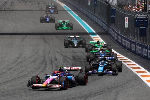 F1 Miami Grand Prix 2024 Sprint And Qualifying Yuki Tsunoda of RB and Pierre Gasly of Alpine during Sprint ahead of the Formula 1 Miami Grand Prix at Miami International Autodrome in Miami, United States on May 4, 2024. Miami United States  Copyright: xJakubxPorzyckix originalFilename:porzycki-f1miamig240504_npFf5.jpg