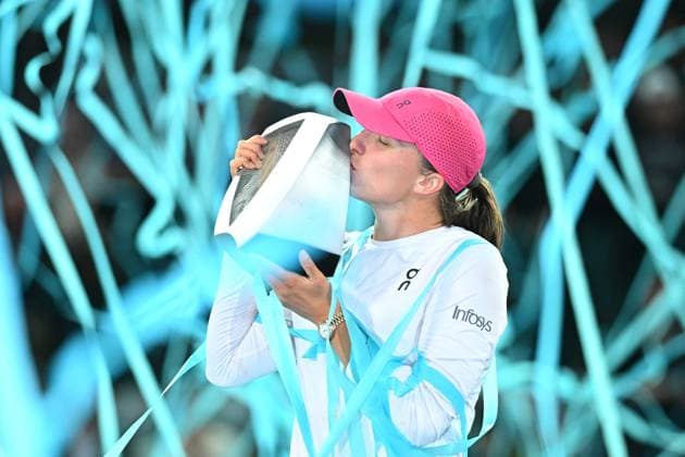 Iga Swiatek Wins Mutua Open Final - Madrid Iga Swiatek (POL) during thewomen final match at the Mutua Madrid Open in Madrid , Spain, on May, 4, 2024. Photo by Corinne Dubreuil ABACAPRESS.COM Madrid Spain  Copyright: xDubreuilxCorinne ABACAx