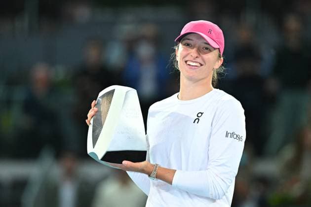 Iga Swiatek Wins Mutua Open Final - Madrid Iga Swiatek (POL) during thewomen final match at the Mutua Madrid Open in Madrid , Spain, on May, 4, 2024. Photo by Corinne Dubreuil ABACAPRESS.COM Madrid Spain  Copyright: xDubreuilxCorinne ABACAx