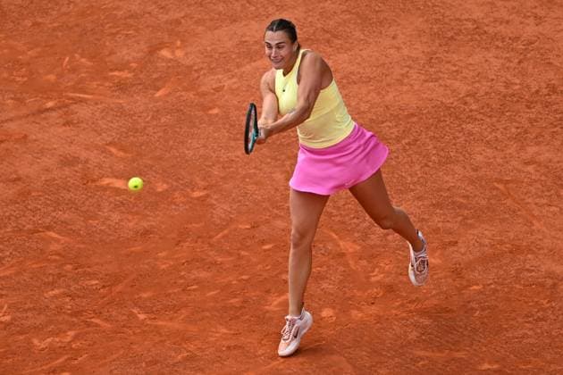 Iga Swiatek Wins Mutua Open Final - Madrid Arena Sabalenka (RUS) during the women final match at the Mutua Madrid Open in Madrid , Spain, on May, 4, 2024. Photo by Corinne Dubreuil ABACAPRESS.COM Madrid Spain  Copyright: xDubreuilxCorinne ABACAx