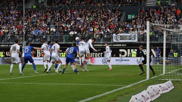 05 05 2024, Football, Men, 2 Bundesliga, Season 2023 2024, SV 07 Elversberg Hertha BSC Berlin, Ibrahim Maza Hertha BSC scores the goal for 1 1 Elversberg Ursapharm Arena an der Kaiserlinde Saarland Germany EN
